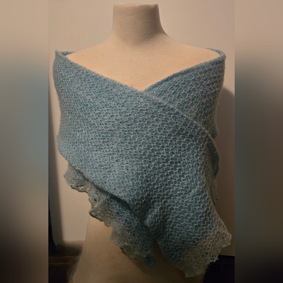 NWOT: Beautiful Vintage Turquoise/Aqua Mohair Scarf; Italian Made & Bought; NEW! - Picture 16 of 16